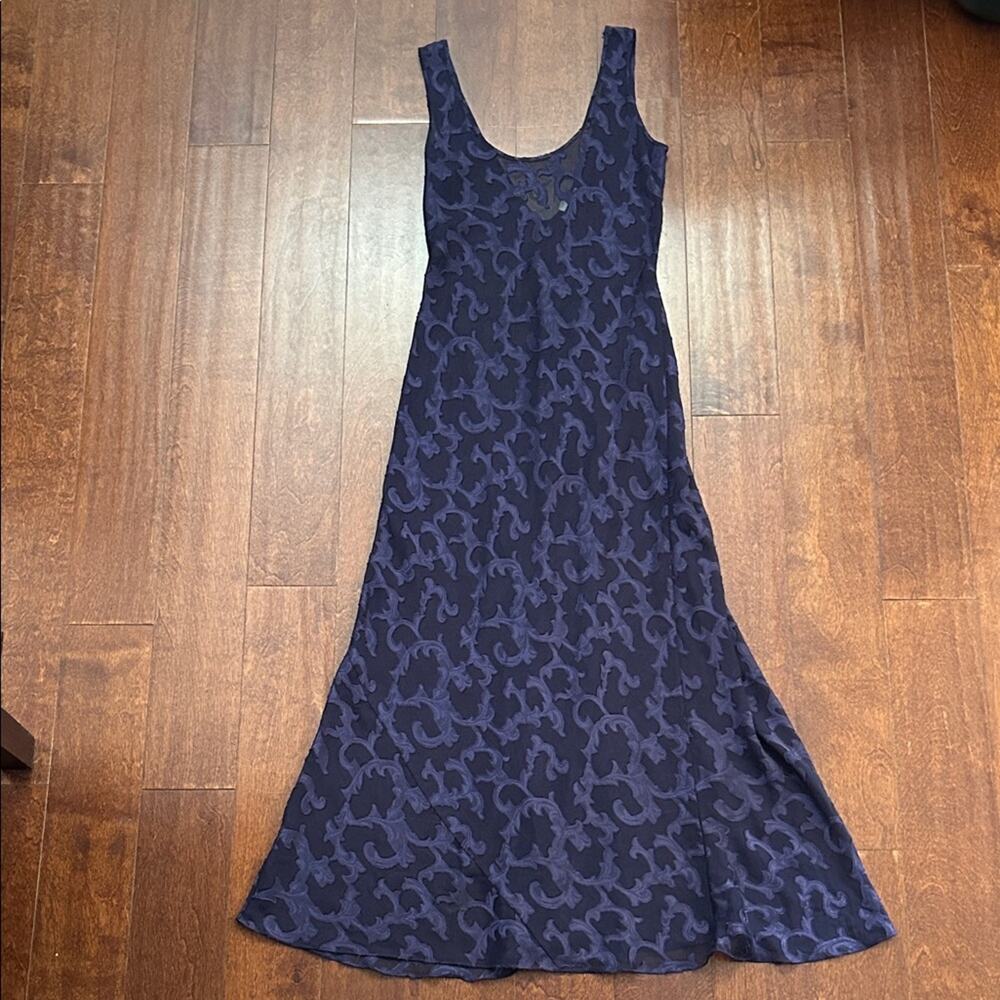 Victoria's Secret Vintage Sheer Purple Burnout Maxi Gown, Size Small